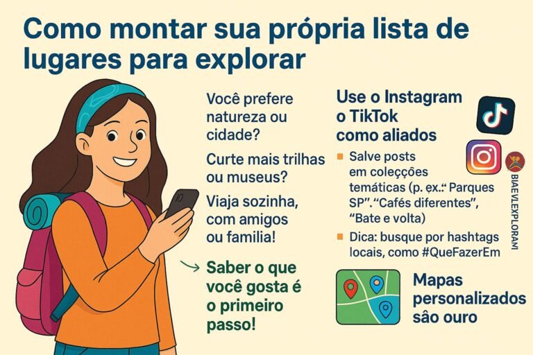 Como montar uma lista de lugares para explorar: guia prático para viajantes curiosos